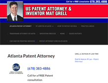 Tablet Screenshot of patentattorneysatlanta.com
